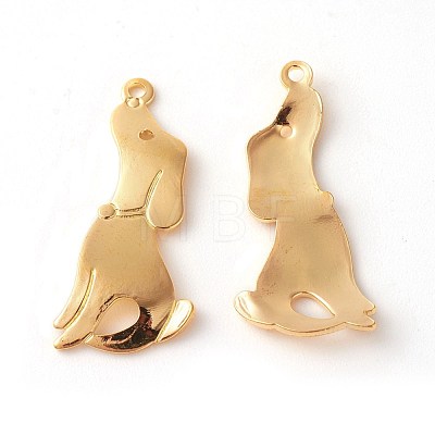 Brass Puppy Pendants KK-F772-04G-1