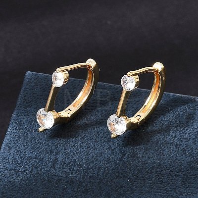 Brass Micro Pave Cubic Zirconia Hoop Earrings KK-CBAD29A-04G-1