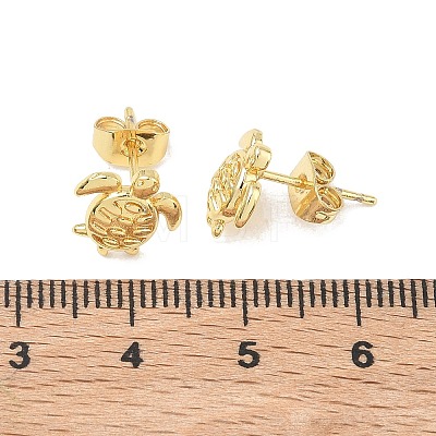 Brass Stud Earrings for Women EJEW-G464-03G-1