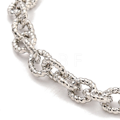 Twist Brass Cable Chain Bracelets for Women BJEW-G703-05P-1