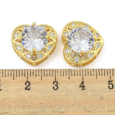 Rack Plating Brass Micro Pave Clear Cubic Zirconia Pendants KK-Z053-16G-1