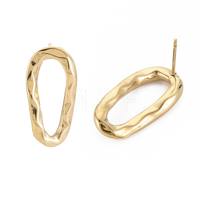 304 Stainless Steel Twist Oval Stud Earrings for Women EJEW-N016-020LG-1