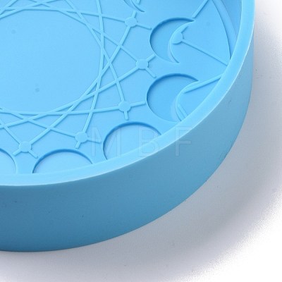 Moon Phase Pattern Flat Round Candle Food Grade Silicone Molds DIY-L067-F01-1