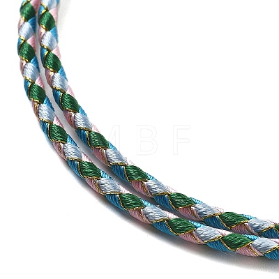 Polyester Cord Braided Bracelet Makings MAK-L043-03G-19-1