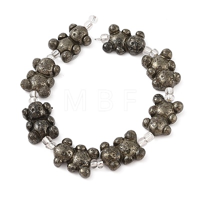 Electroplated Natural Pyrite Beads Strands G-Q187-02B-1