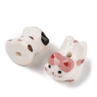 Handmade Printed Porcelain Beads PORC-A026-02-1