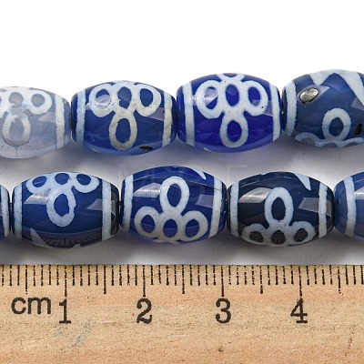 Blue Tibetan Style dZi Beads Strands TDZI-NH0001-C08-01-1