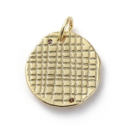 Brass Micro Pave Cubic Zirconia Pendants ZIRC-G157-03E-01G-1