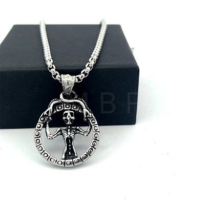 Vintage Punk Skull Woman Pendant 304 Stainless Steel Necklaces for Men Women ZC1916-1