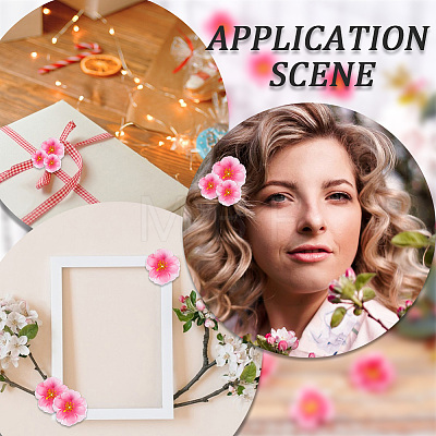 150Pcs Cloth Artificial Peach Blossom AJEW-BBC0002-33-1