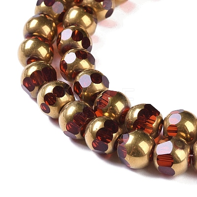 Electroplate Glass Beads Strands X-EGLA-Q128-04A-FP02-1