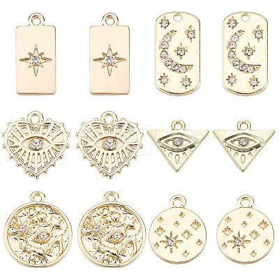 24Pcs 6 Styles Alloy Pendants FIND-SC0003-82-1