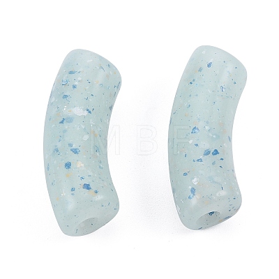 Marbled Stone Style Opaque Acrylic Beads X-OACR-G009-04B-1
