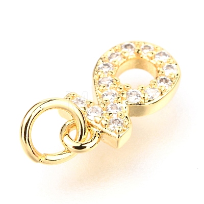 Brass Micro Pave Cubic Zirconia Charms ZIRC-O037-21G-1