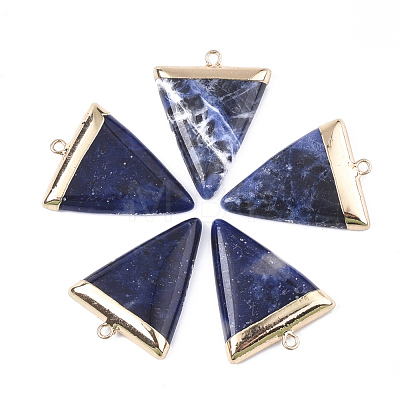 Electroplate Natural Sodalite Pendants X-G-S344-49A-1