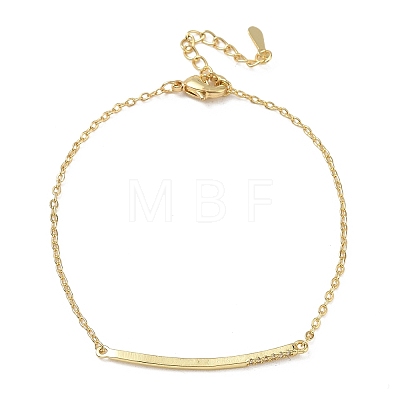 Brass Micro Pave Clear Cubic Zirconia Link Bracelets BJEW-E114-01B-G-1