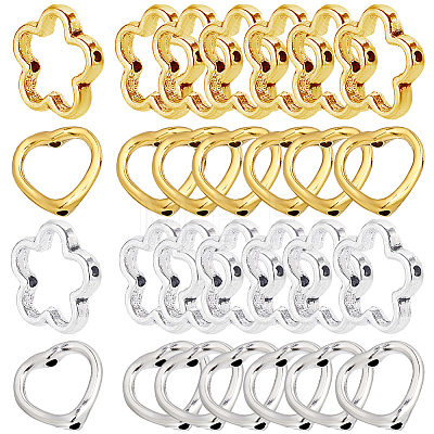 120Pcs 4 Styles Tibetan Style Alloy Bead Frames TIBE-SP0001-14-1