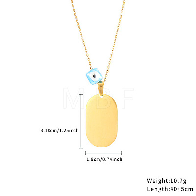 Blank Rectangle Stainless Steel Pendant Necklaces with Cable Chains TO0887-1-1