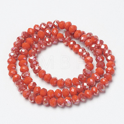 Electroplate Opaque Solid Color Glass Beads Strands EGLA-A034-P6mm-J07-1