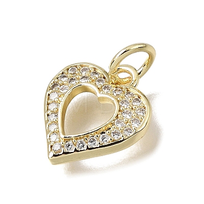 Brass Micro Pave Clear Cubic Zirconia Charms CU-L001-19G-05-1