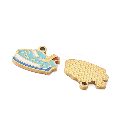 304 Stainless Steel Enamel Pendants SA-CBA7876-23G-1