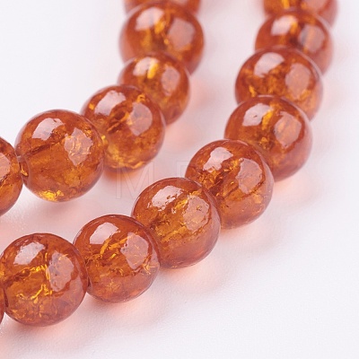 Spray Painted Crackle Glass Beads Strands X-CCG-Q001-6mm-09-1