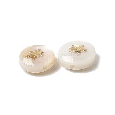 Natural Freshwater Shell Flat Round Beads SHEL-C009-01A-1