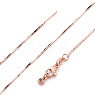 1mm Rack Plating Brass Box Chain Adjustable Slider Necklaces for Women Men MAK-L044-01RG-1