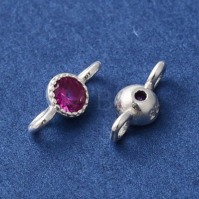 925 Sterling Silver Pave Cubic Zirconia Connector Charms STER-Z007-01P-04-1