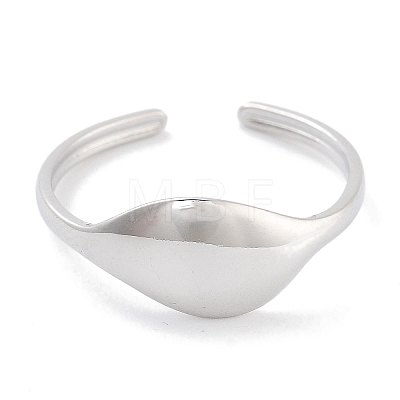 304 Stainless Steel Teardrop Open Cuff Rings for Women RJEW-K273-05P-1