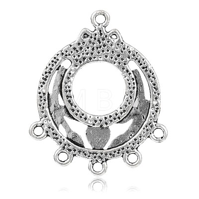 Flat Round Tibetan Style Alloy Chandelier Links PALLOY-M178-11-1