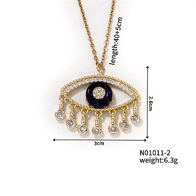 Fashionable Eye Brass Pendant Necklace OW4305-2-1