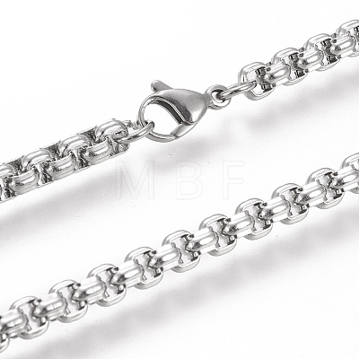 304 Stainless Steel Box Chain Necklaces NJEW-I238-02P-1