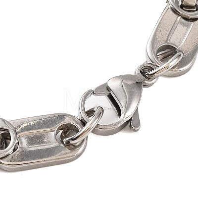 304 Stainless Steel Oval Link Chain Bracelets BJEW-B078-122GP-1