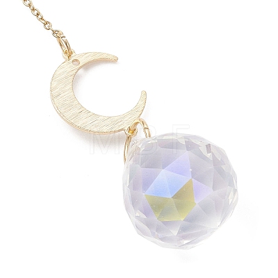 2Pcs Glass with Brass Hanging Suncatchers HJEW-JM04588-1