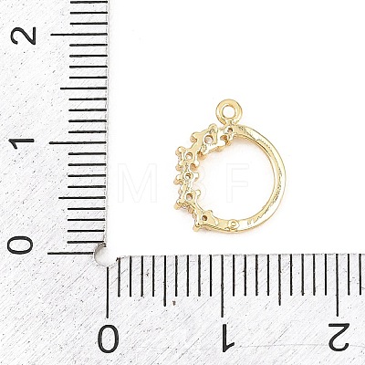 Brass Micro Pave Clear Cubic Zirconia Pendants KK-D225-14G-01-1