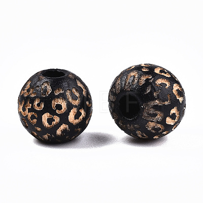 Painted Natural Wood Beads X-WOOD-T021-53A-01-1