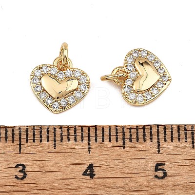 SHEGRACE Valentine's Day Brass Clear Cubic Zirconia Charms XGRQ3P270-571G-1