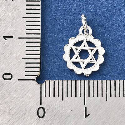 925 Sterling Silver Flower Star of David Charms STER-F059-02S-1