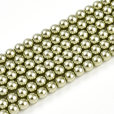Baking Paint Pearlized Glass Pearl Bead Strands HY-N002-3mm-A07-1