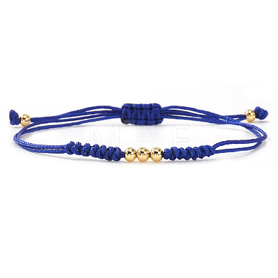 Stylish Unisex Round Brass Bead Braided Bracelets OJ1564-4-1