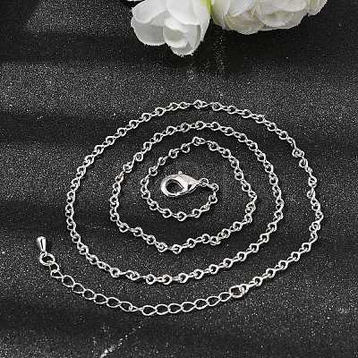 2.5MM Brass Twisted Infinity Link Chain Necklaces for Women NJEW-F366-07A-P-1