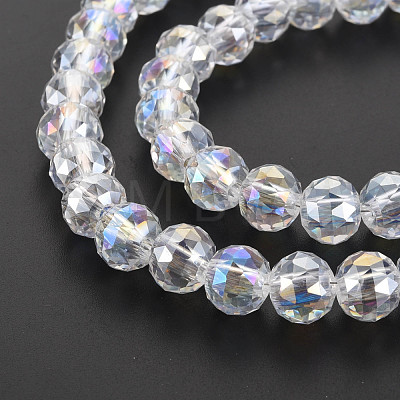 Electroplate Transparent Glass Beads Strands EGLA-T008-23-C01-1