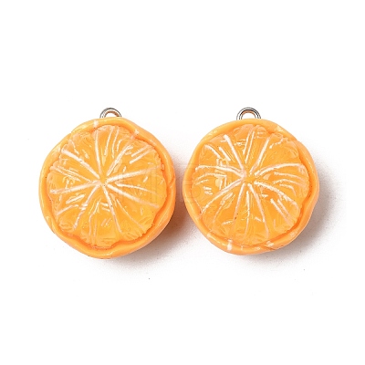 Fruit Opaque Resin Pendants RESI-C079-03A-1