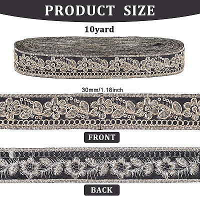 Ethnic Style Embroidery Polyester Ribbons OCOR-WH0060-33C-1