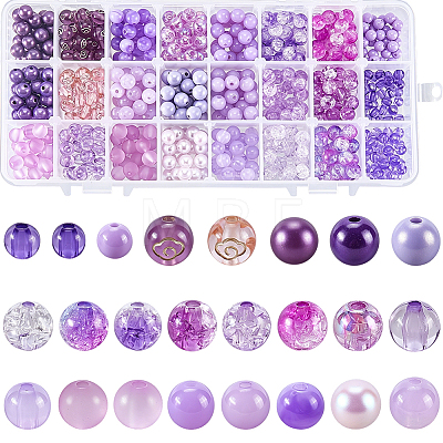 720Pcs 24 Styles Mixed Styles Acrylic Beads DIY-PA0002-14A-1