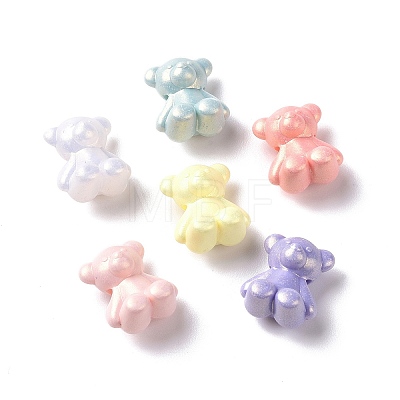 Opaque Acrylic Glitter Beads OACR-E010-06-1