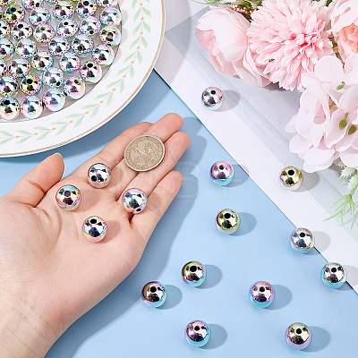 80Pcs UV Plating Opaque CCB Plastic Beads MACR-DC0001-28-1