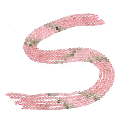 Gradient Color Natural Red and Green Strawberry Quartz Beads Strands GG-NH0007-D02-01-1