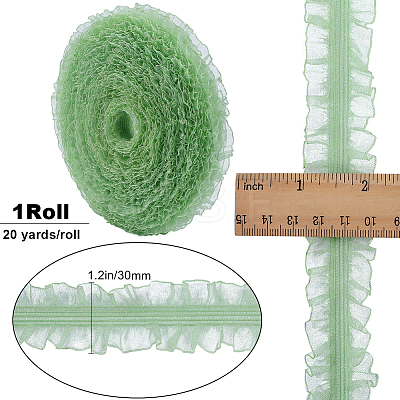 20 Yards Ruffled Nylon Elastic Lace Trim EW-WH0018-03D-1